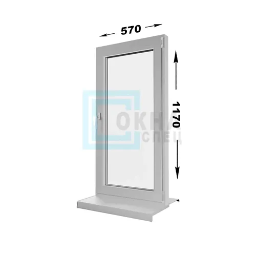 Пластиковое окно "TOPLINE-5K" - 1 створка поворотная 570x1170