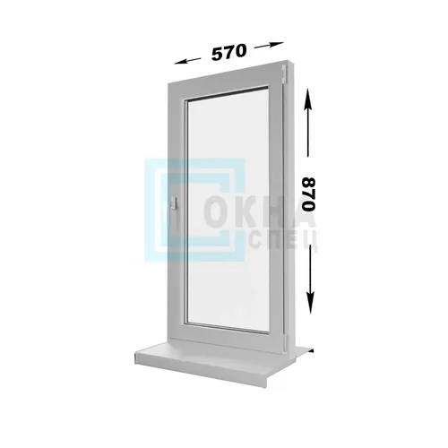 Пластиковое окно "TOPLINE-5K" - 1 створка поворотная 570x870