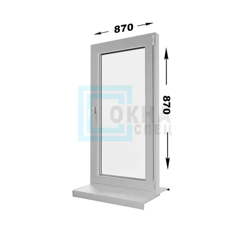 Пластиковое окно "TOPLINE-5K" - 1 створка поворотная 870x870